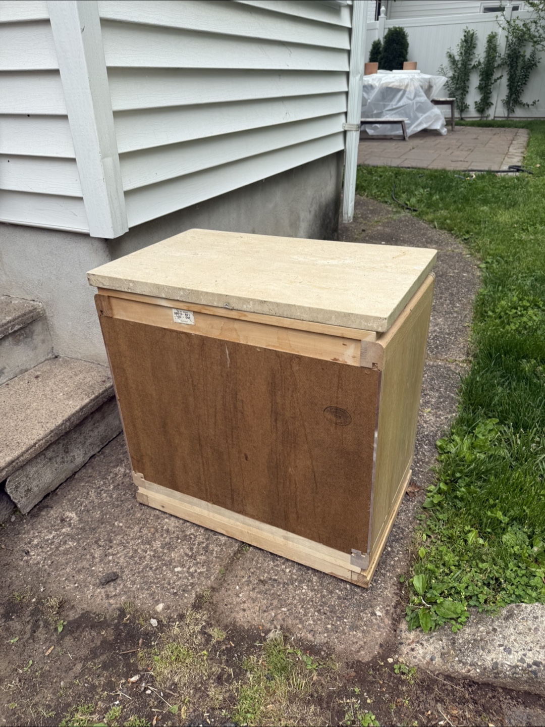 Vintage Mid-Century Modern Nightstand with Marble Top - photo 4