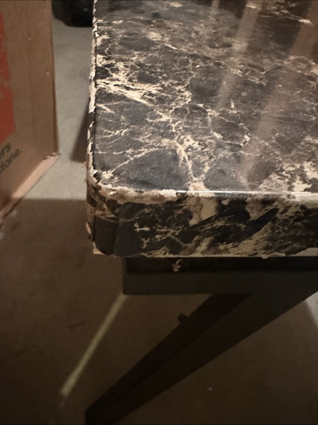 Pair of Black Fake Marble Accent Tables - photo 2