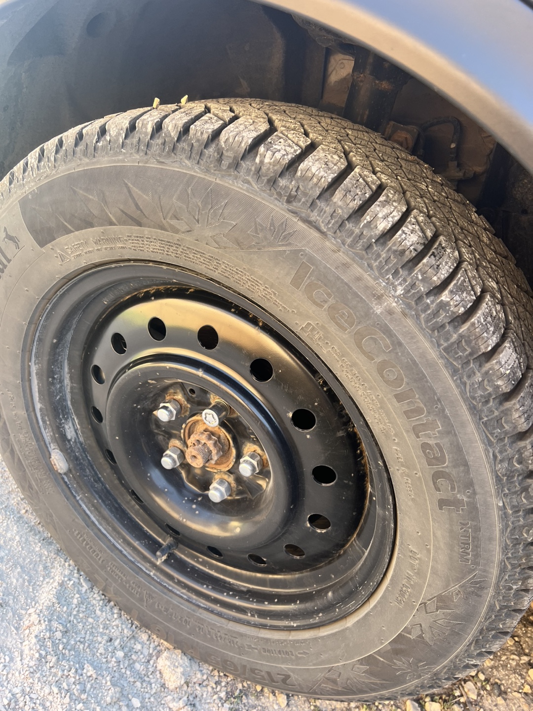 Used 215/65R16 Continental IceContact Winter Tire on Steel Rims - photo 2