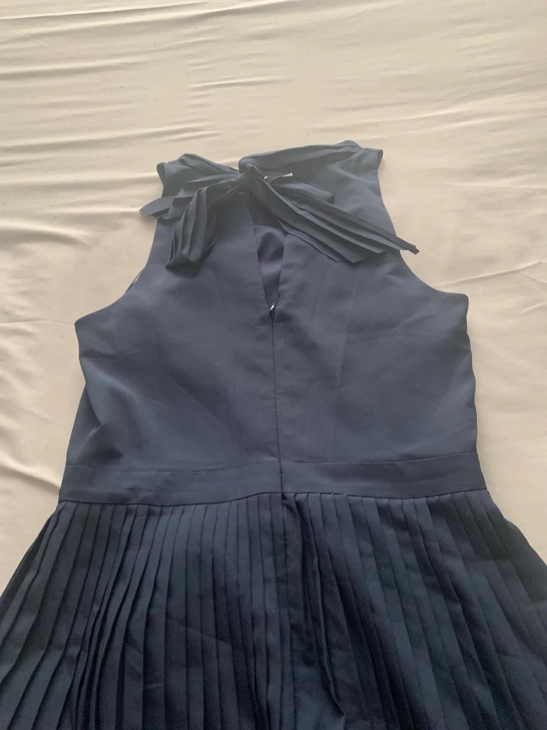 Banana Republic - Navy Blue Pleated Eyelet Midi Dress image indicator(6)