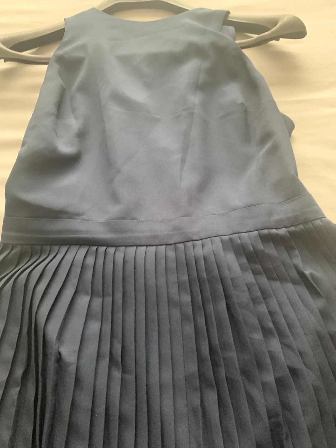 Banana Republic - Navy Blue Pleated Eyelet Midi Dress image indicator(4)