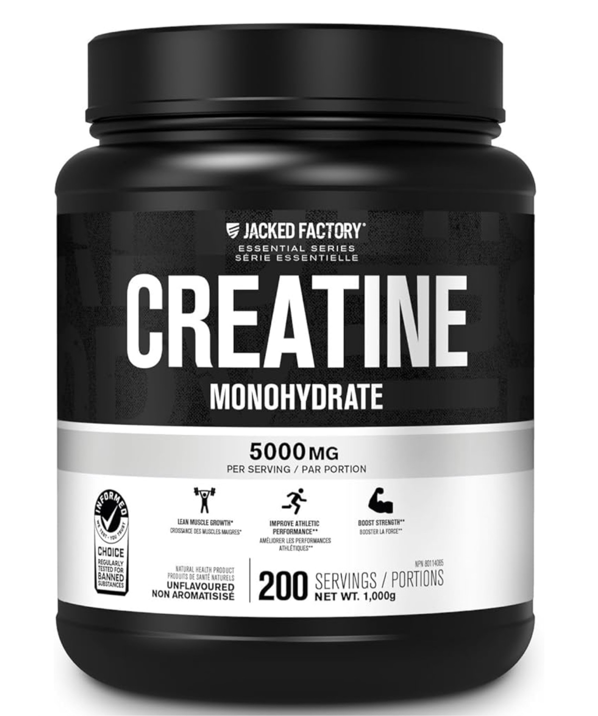 Jacked Factory Creatine Monohydrate 5000mg - 200 Servings