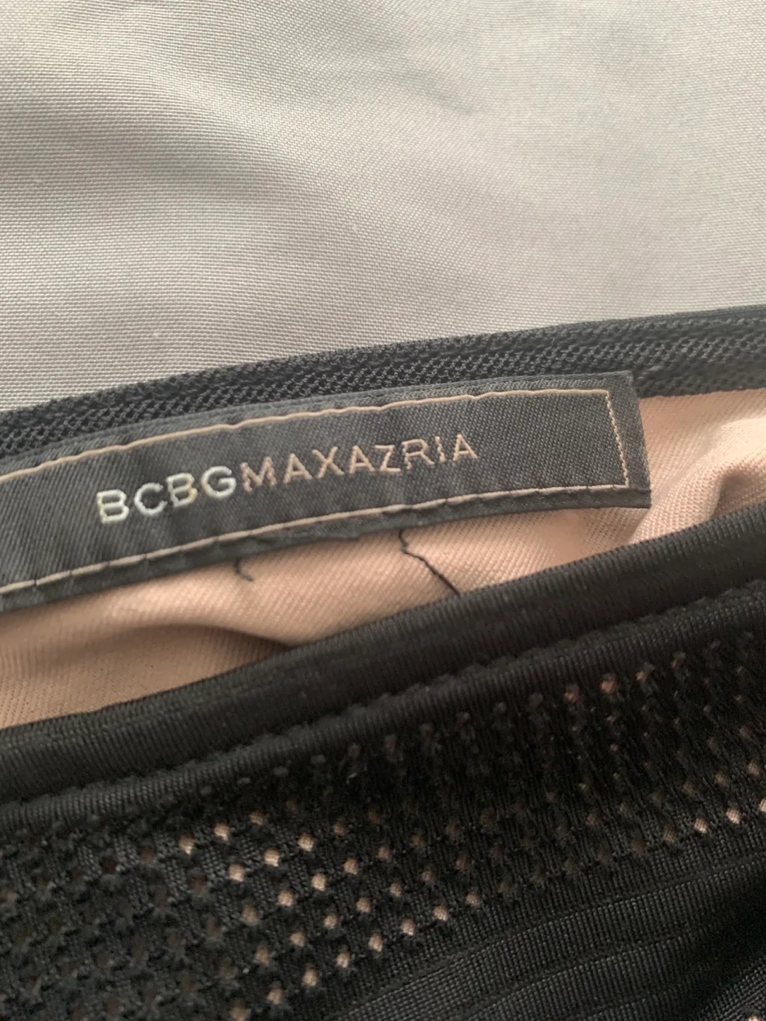 BCBGMAXAZRIA Black and Nude Sleeveless Fit and Flare Dress image indicator(5)