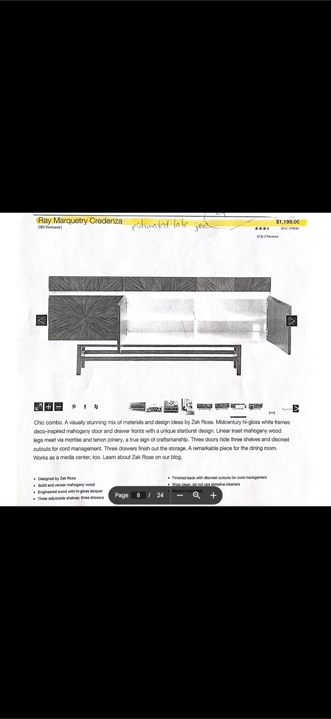 CB2 Ray Marquetry Credenza - photo 3