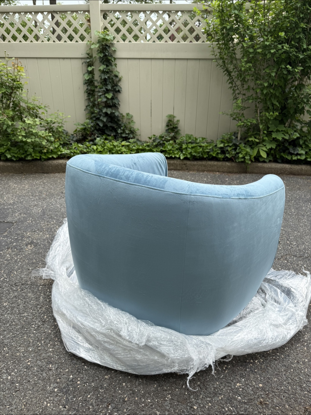 Dusty Blue Velvet Accent Chair - photo 5