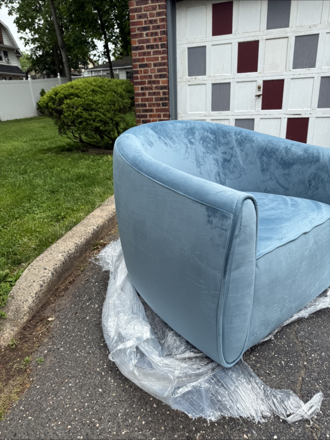 Dusty Blue Velvet Accent Chair - photo 4