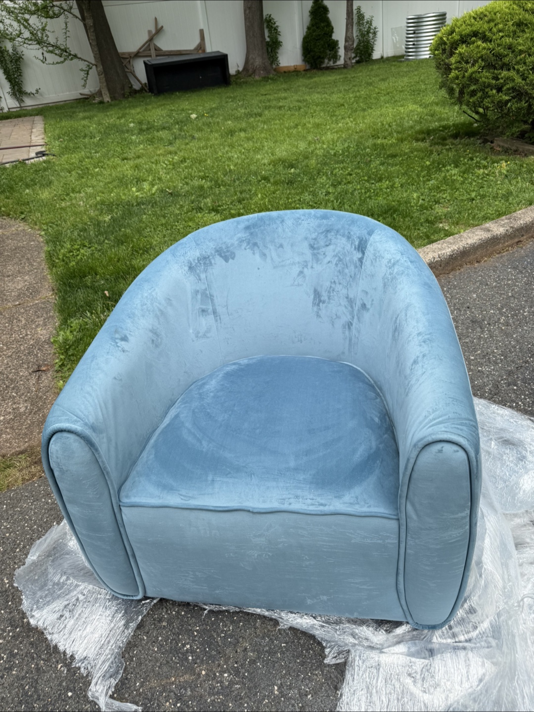 Dusty Blue Velvet Accent Chair
