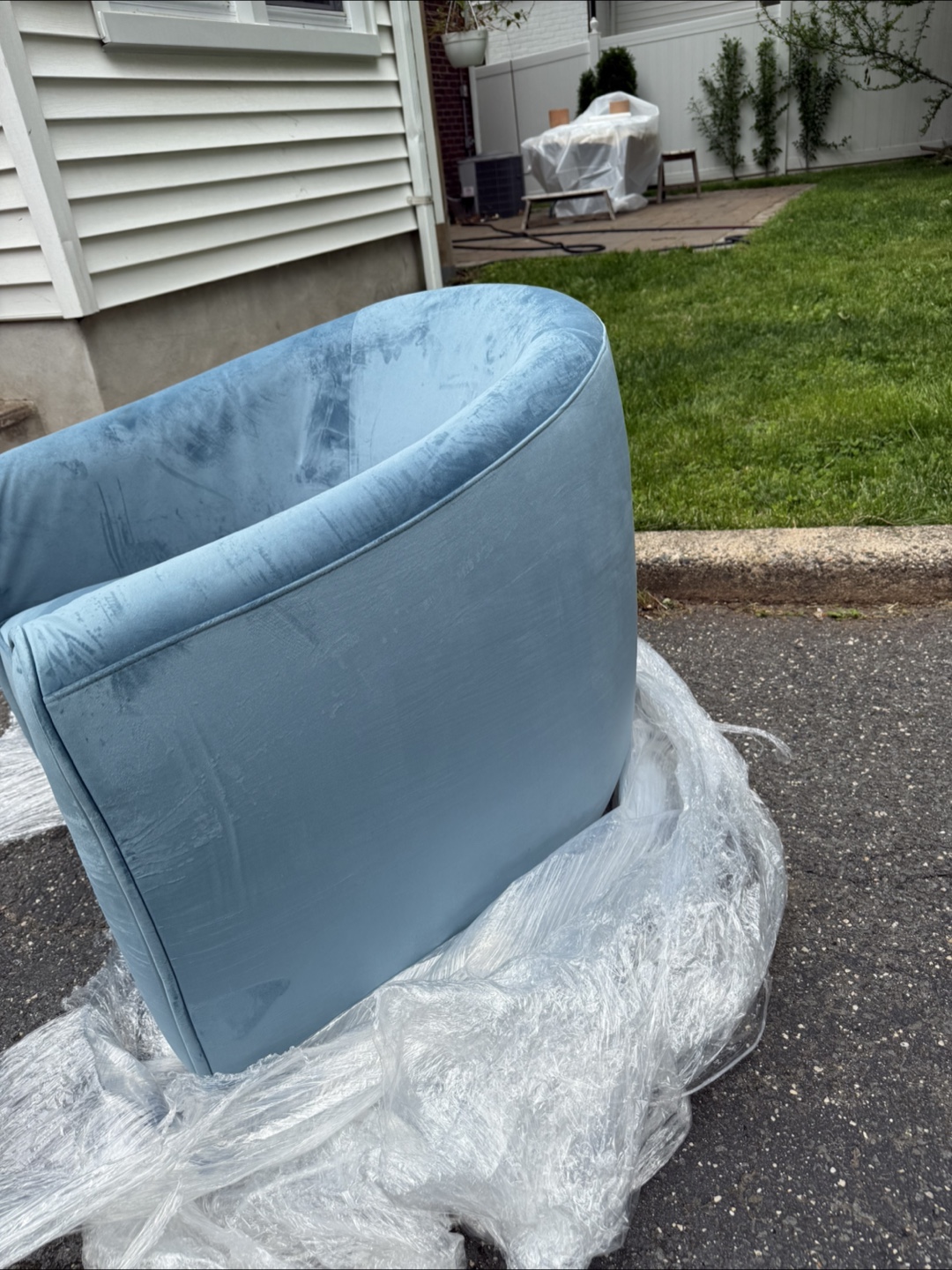Dusty Blue Velvet Accent Chair - photo 3