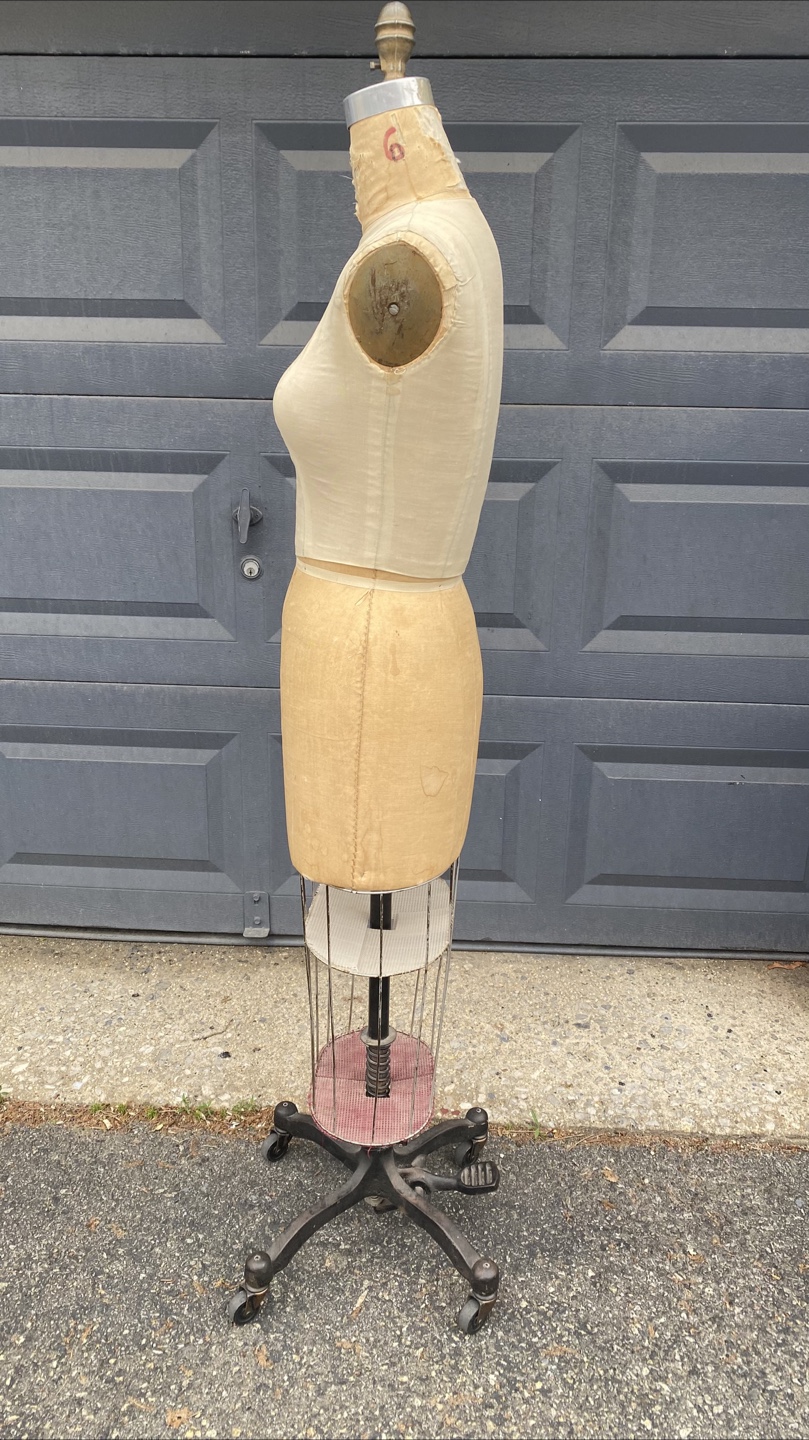 Vintage Adjustable Dress Form Mannequin on Rolling Stand - photo 3