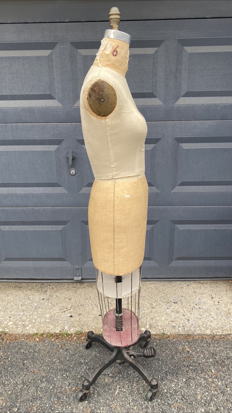 Vintage Adjustable Dress Form Mannequin on Rolling Stand - photo 4