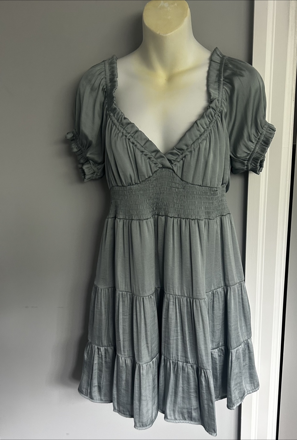 Sage Green Mini Dress Size Large purchased at Honey