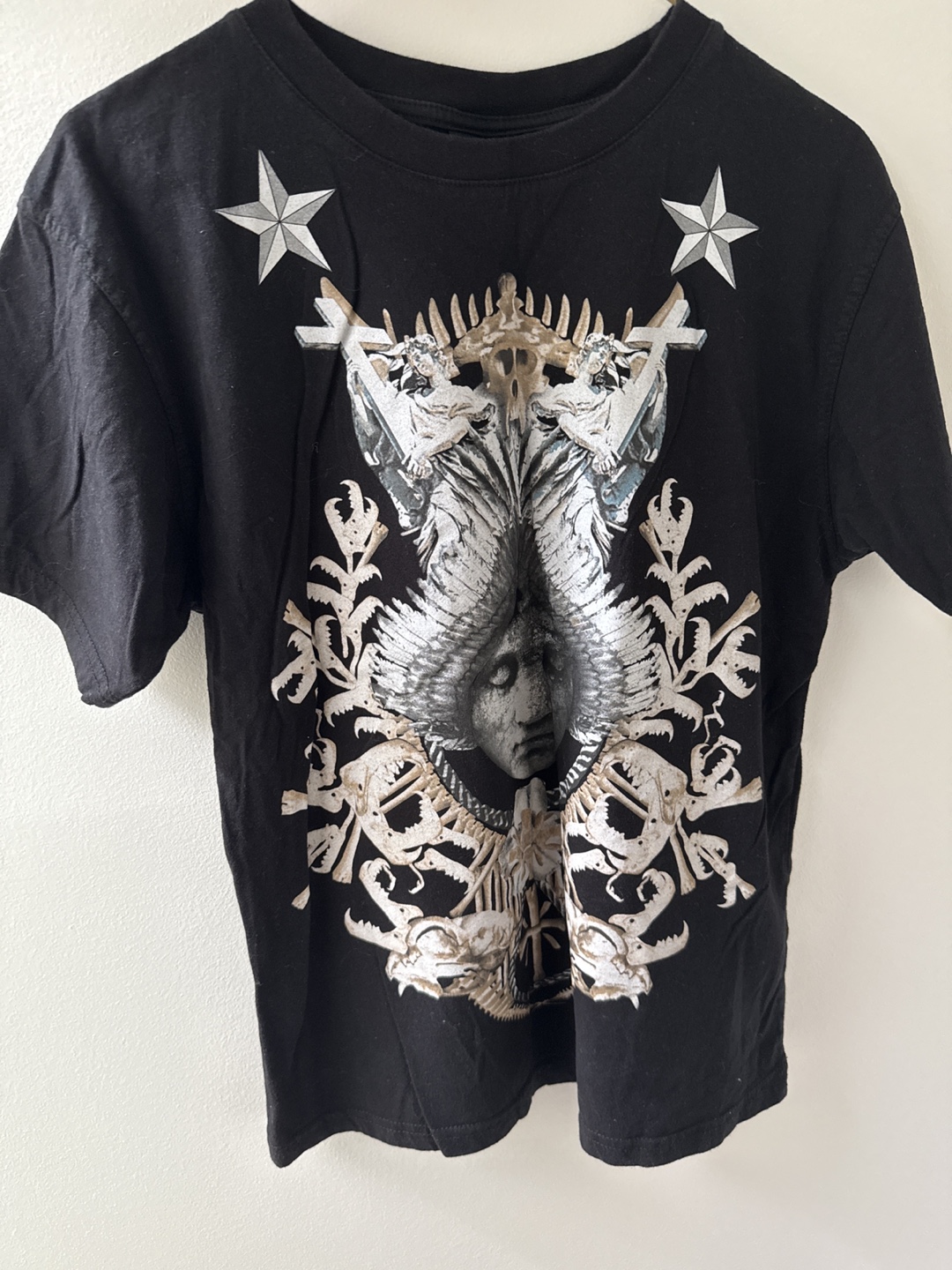 Authentic Givenchy Paris Angel Crest Black T-Shirt