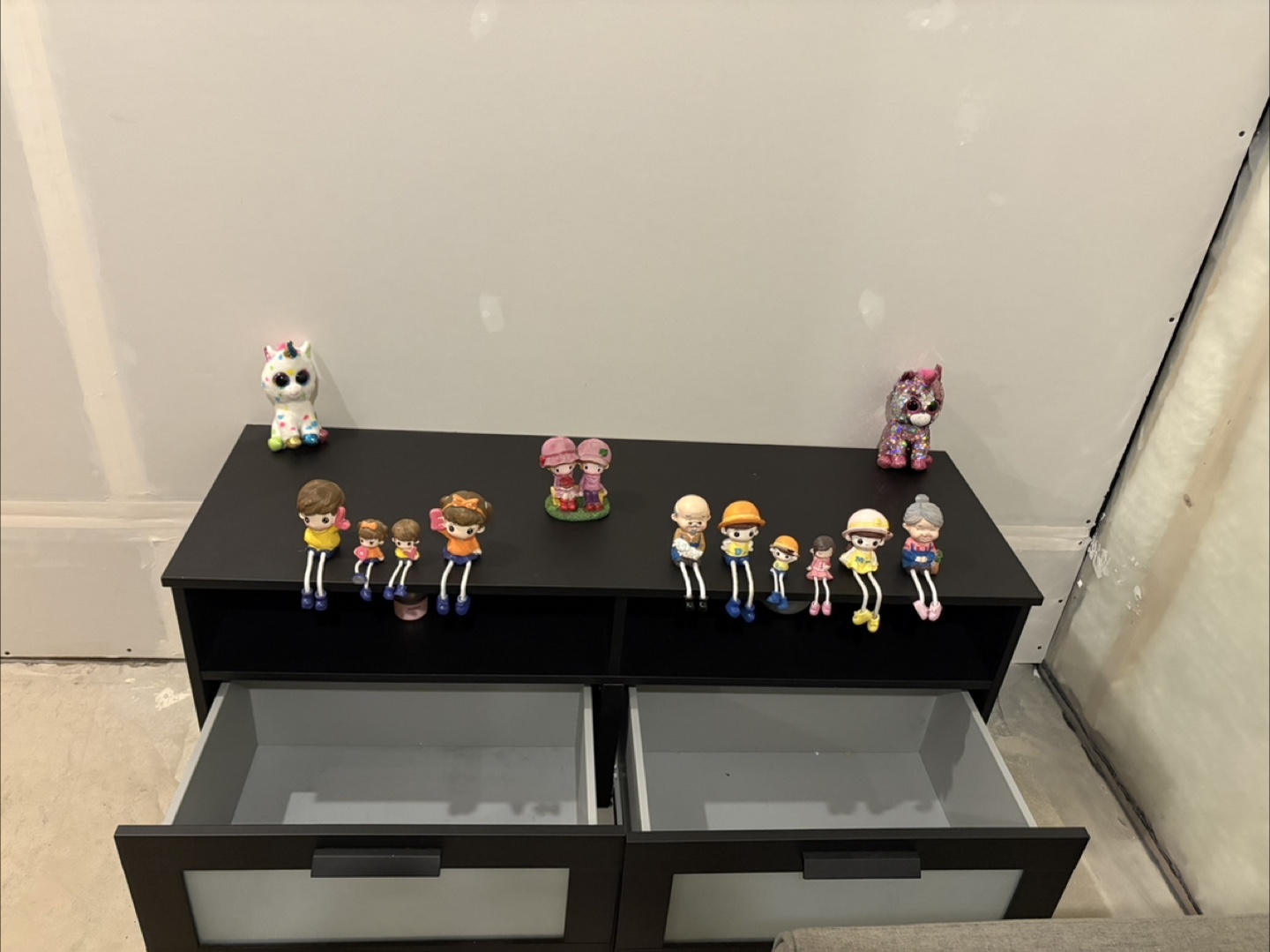 Black Two-Drawer TV Stand