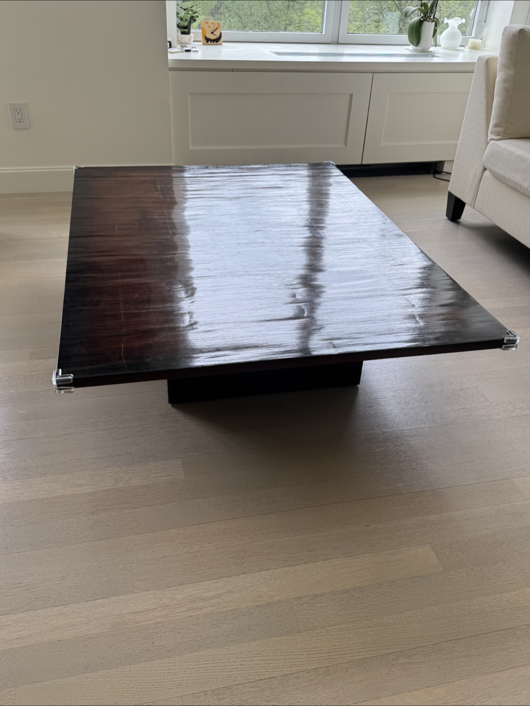 Modern Dark Wood Coffee Table - photo 2