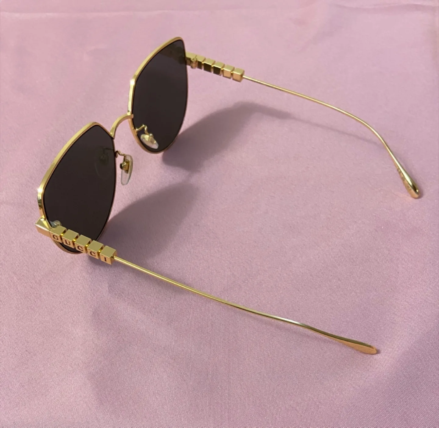 ***New*** Gucci Sunglasses - Gold Frame, Grey Lenses image indicator(5)