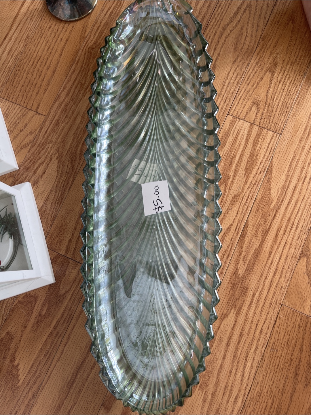 Green Glass Serving Tray
