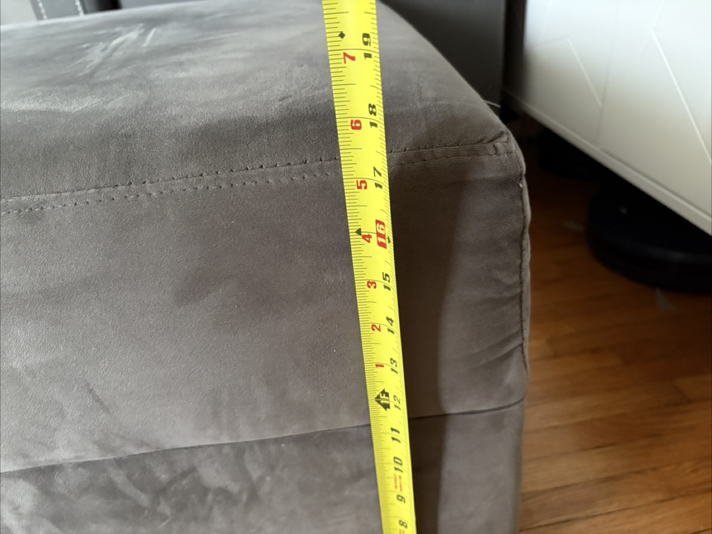 Grey Velvet Ottoman - photo 4