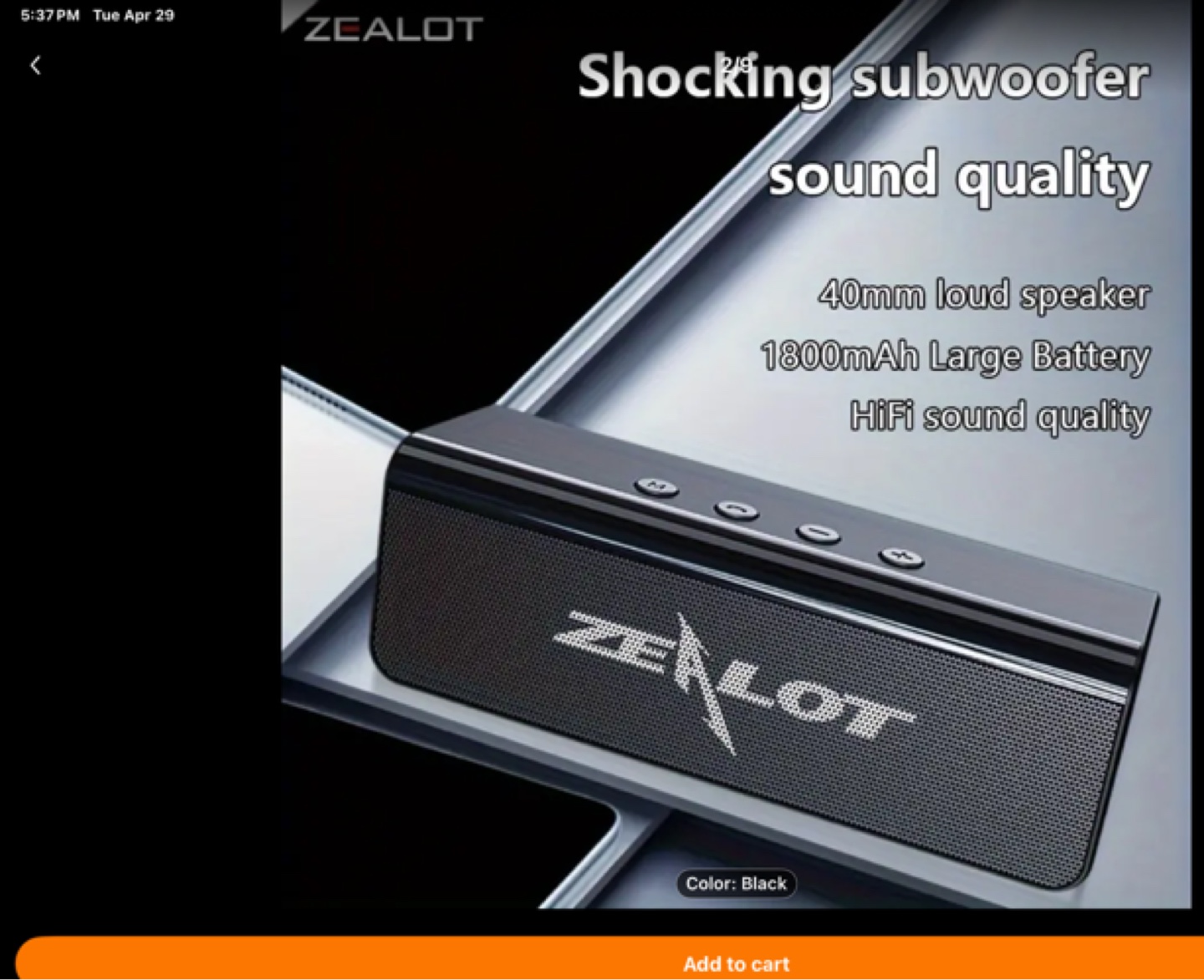 ZELOOT S31 Wireless Portable Bluetooth Speaker