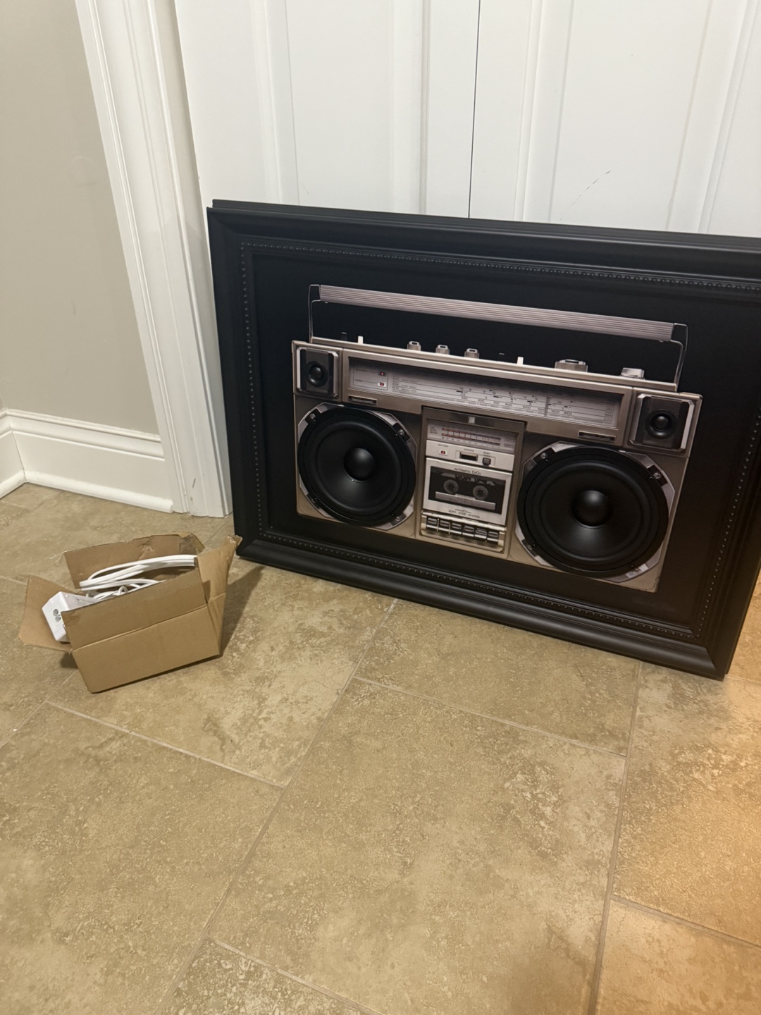 Framed Boombox Art Print