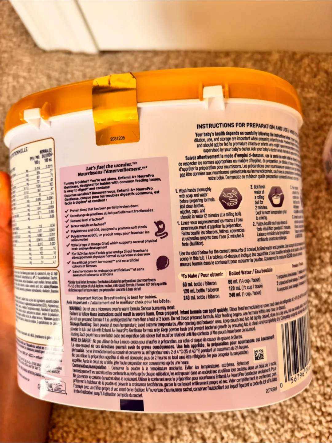 Two tubs of Enfamil A+ NeuroPro Gentlease Infant Formula image indicator(5)