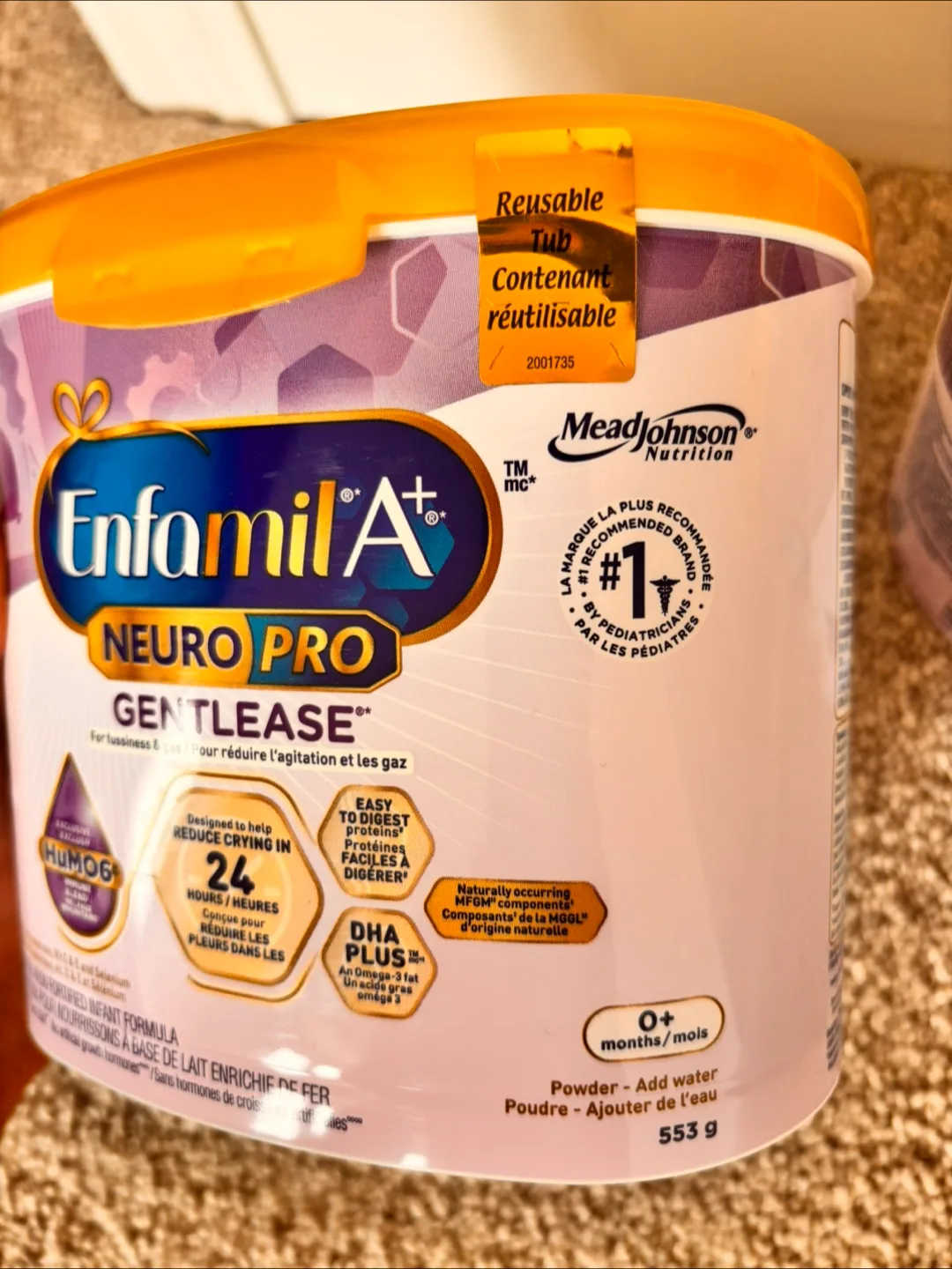 Two tubs of Enfamil A+ NeuroPro Gentlease Infant Formula image indicator(6)