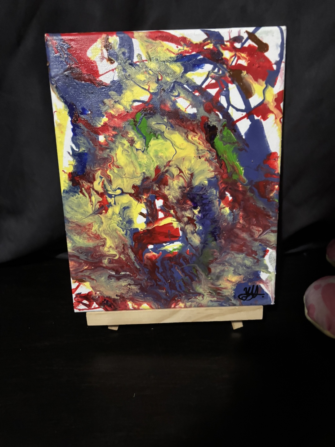 Abstract Fluid Acrylic Painting on Canvas