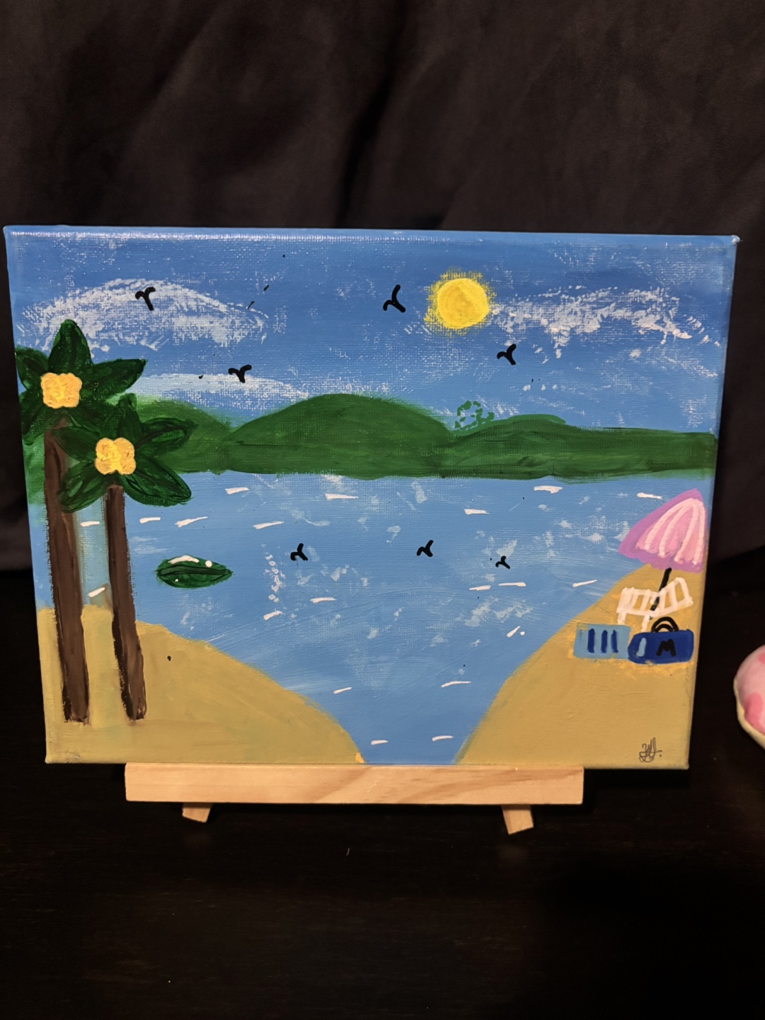 Beach Scene acrylic painting on canvas