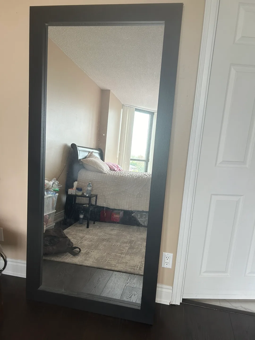 Large Full-Length Mirror with Black Frame *MOVING SALE* thumbnail