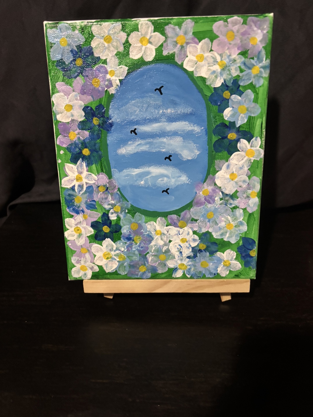 floral acrylic painting on canvas
