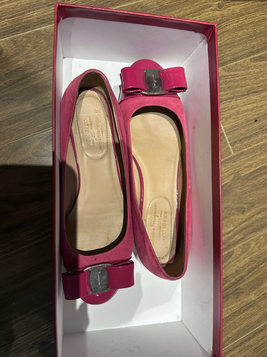Salvatore Ferragamo Pink Suede Flats Size 7.5 thumbnail