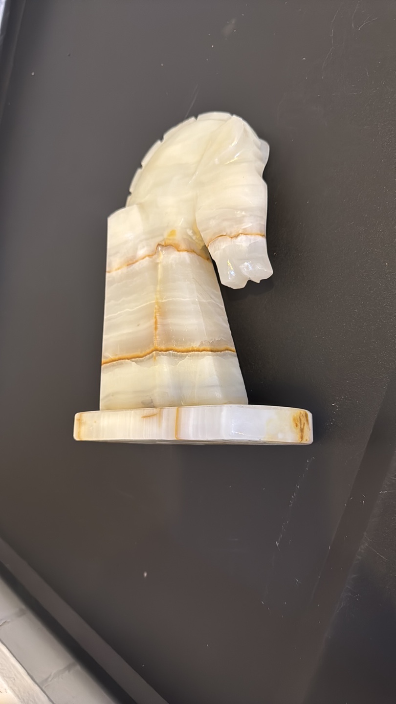 Vintage Onyx Horse Bookend - photo 4