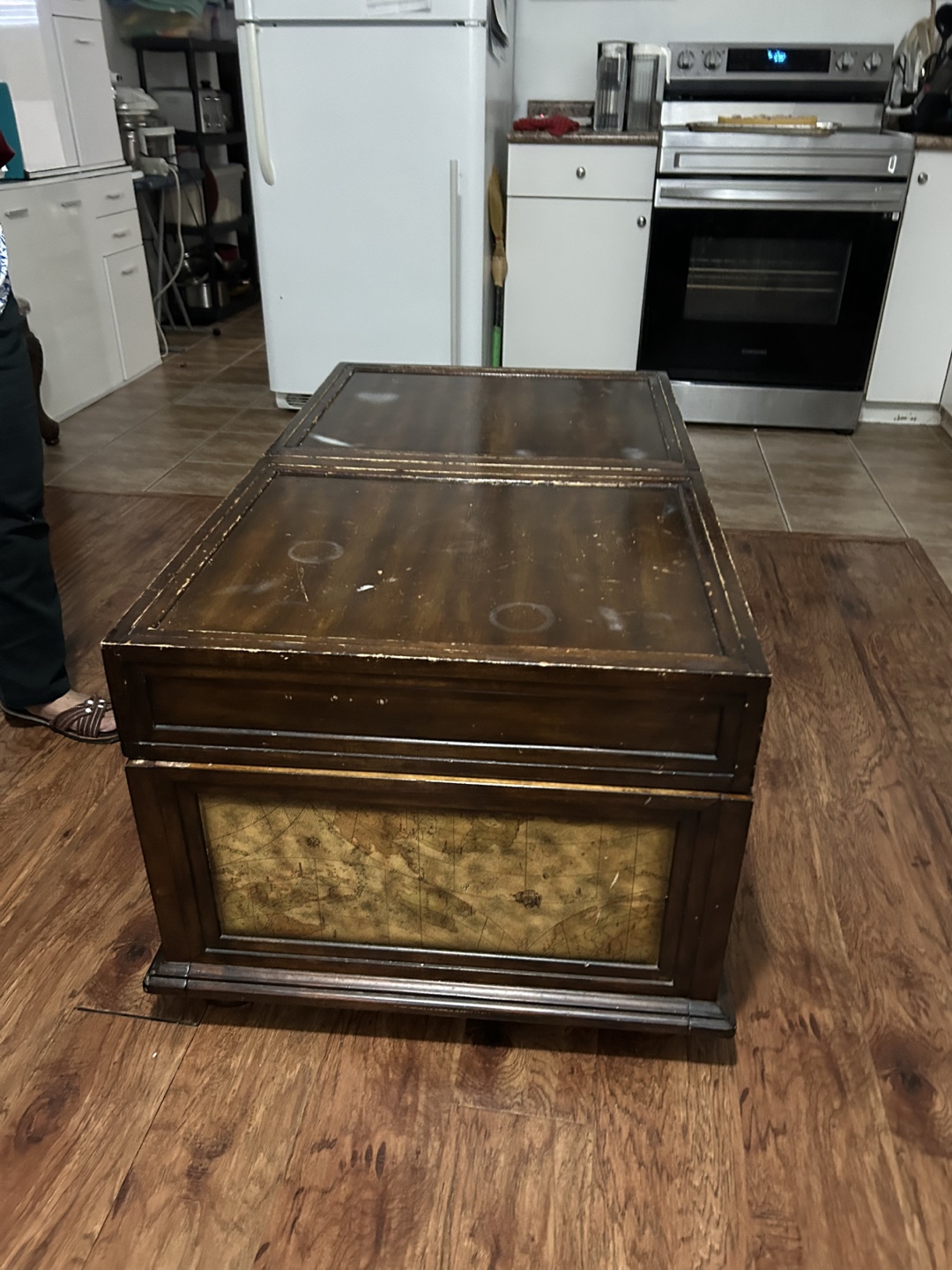 Large Wooden Sliding Coffee Table with Storage - photo 2