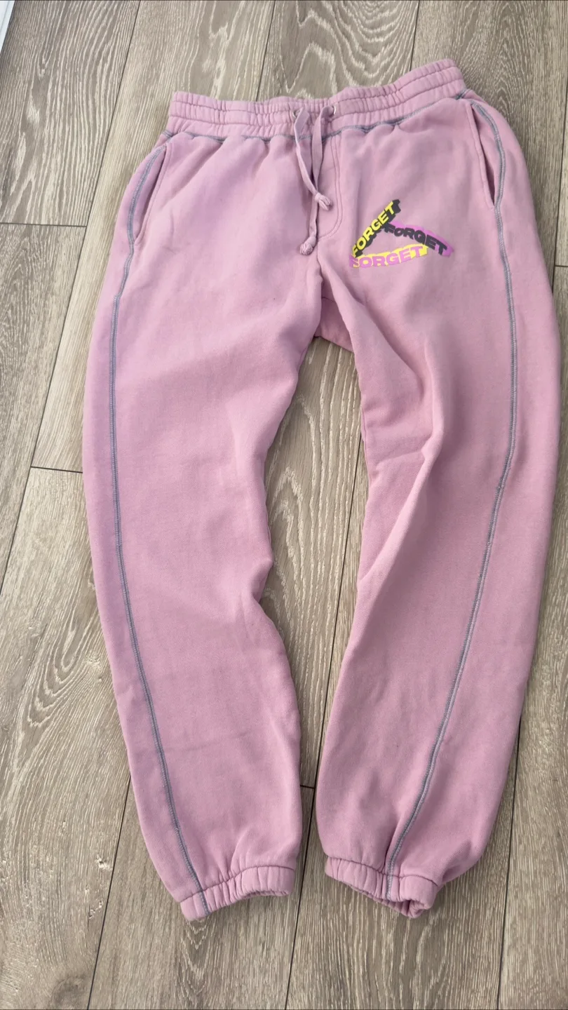 NOVAMEEN Lavender 'Forget' Print Joggers - Size Large thumbnail