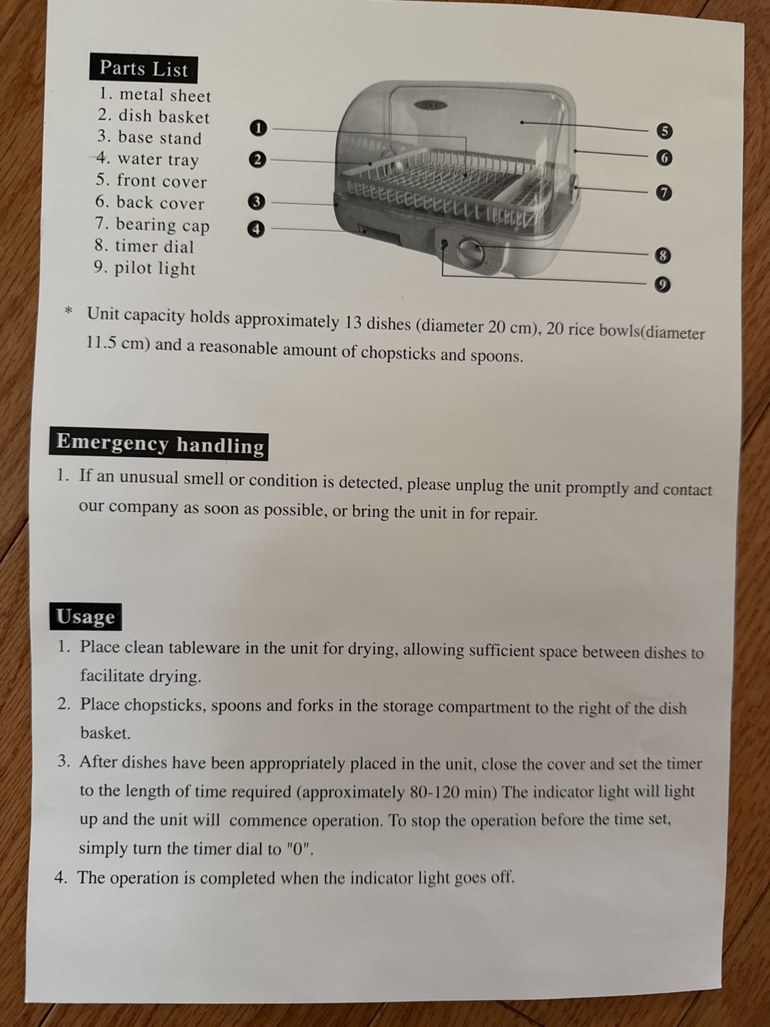 Brand New Heated Dish Dryer, 13 dishes capacity - photo 3