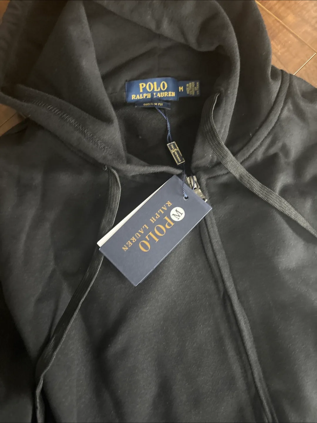 Men's Polo Ralph Lauren Black Zip-Up Hoodie - Size M image indicator(2)