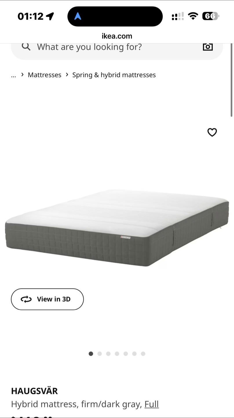 IKEA HAUGSVAR Hybrid Mattress - Full, Firm/Dark Gray - photo 2