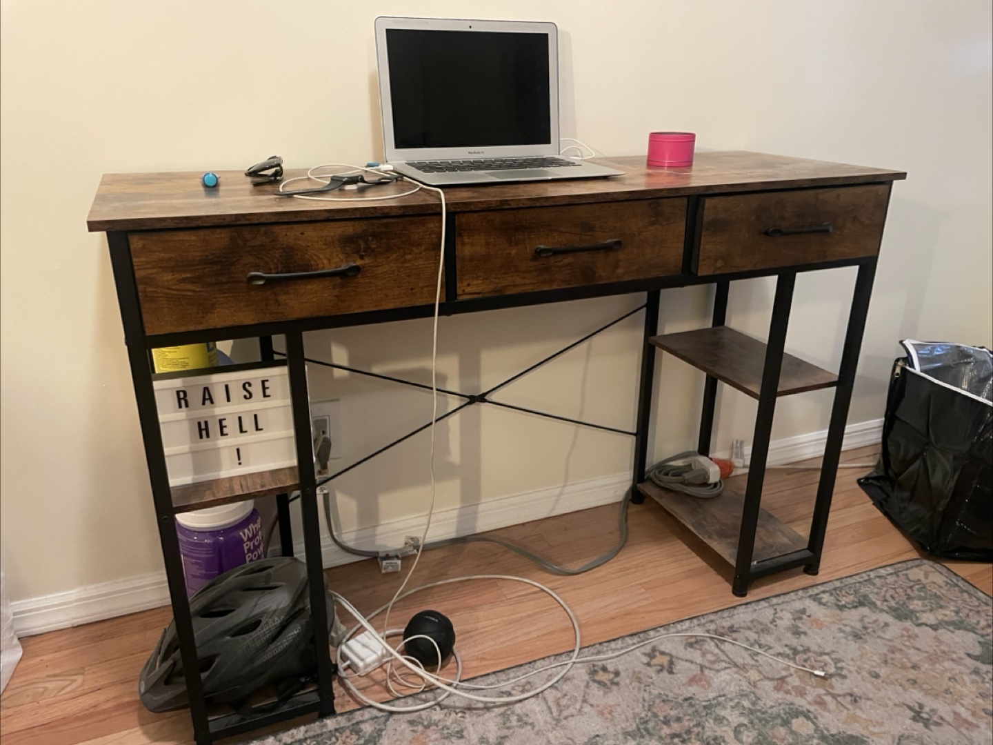 FREE Industrial Style Writing Desk with Storage - photo 2