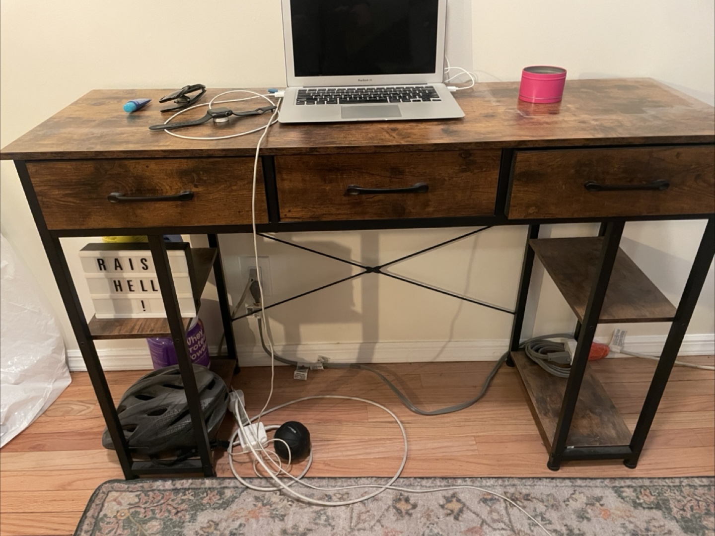FREE Industrial Style Writing Desk with Storage