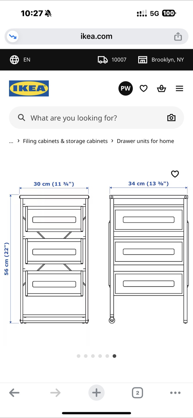 IKEA White 3-Drawer unit with 2 Mint Green Bins - photo 3
