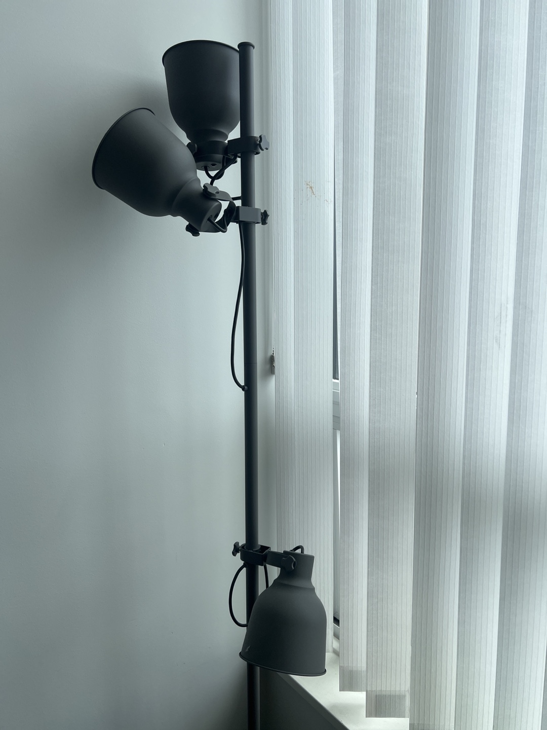 IKEA HEKTAR Dark Gray Floor Lamp with 3 Spotlights