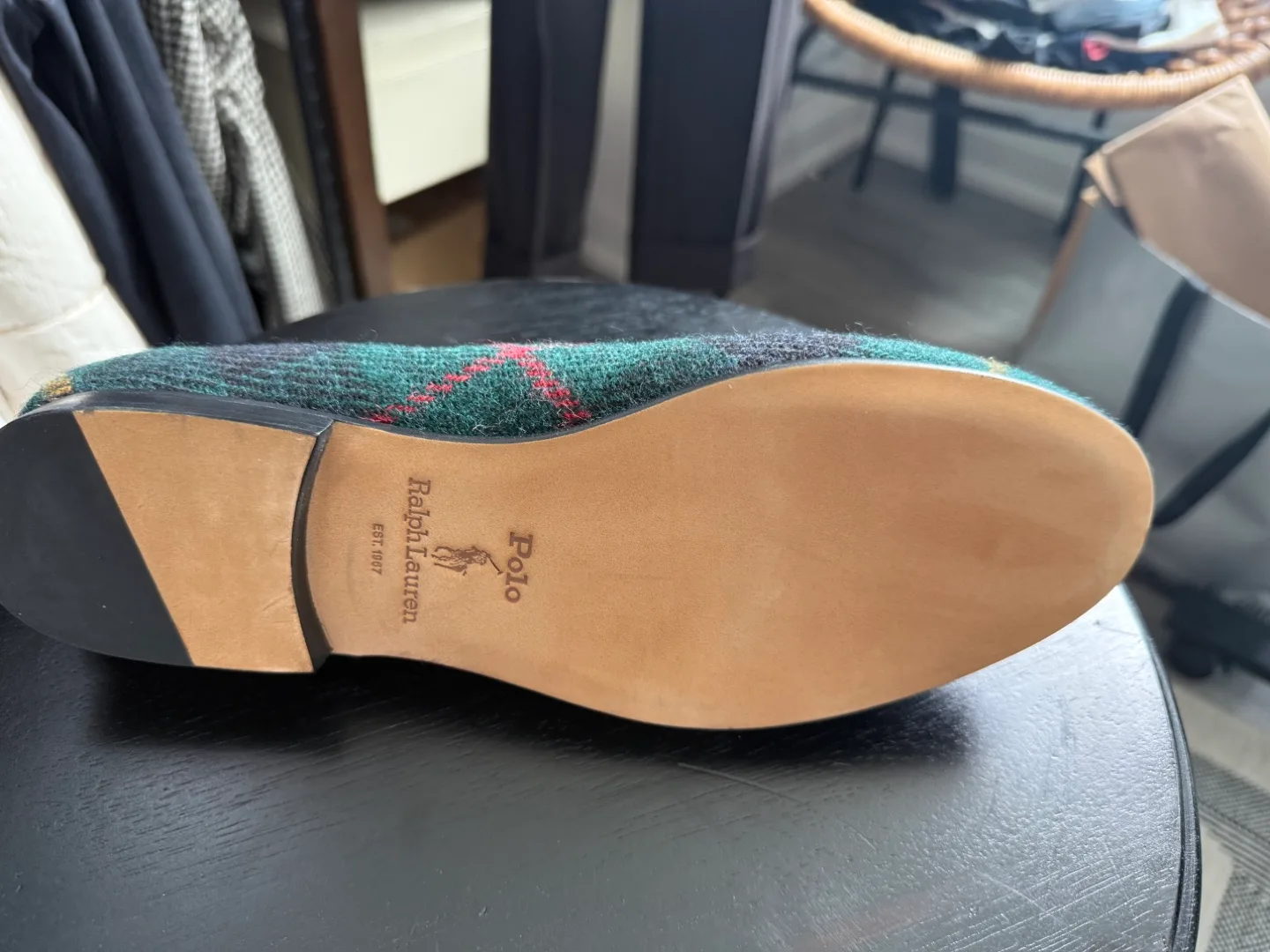 Polo Ralph Lauren Men's Green Plaid Skull Slippers image indicator(4)