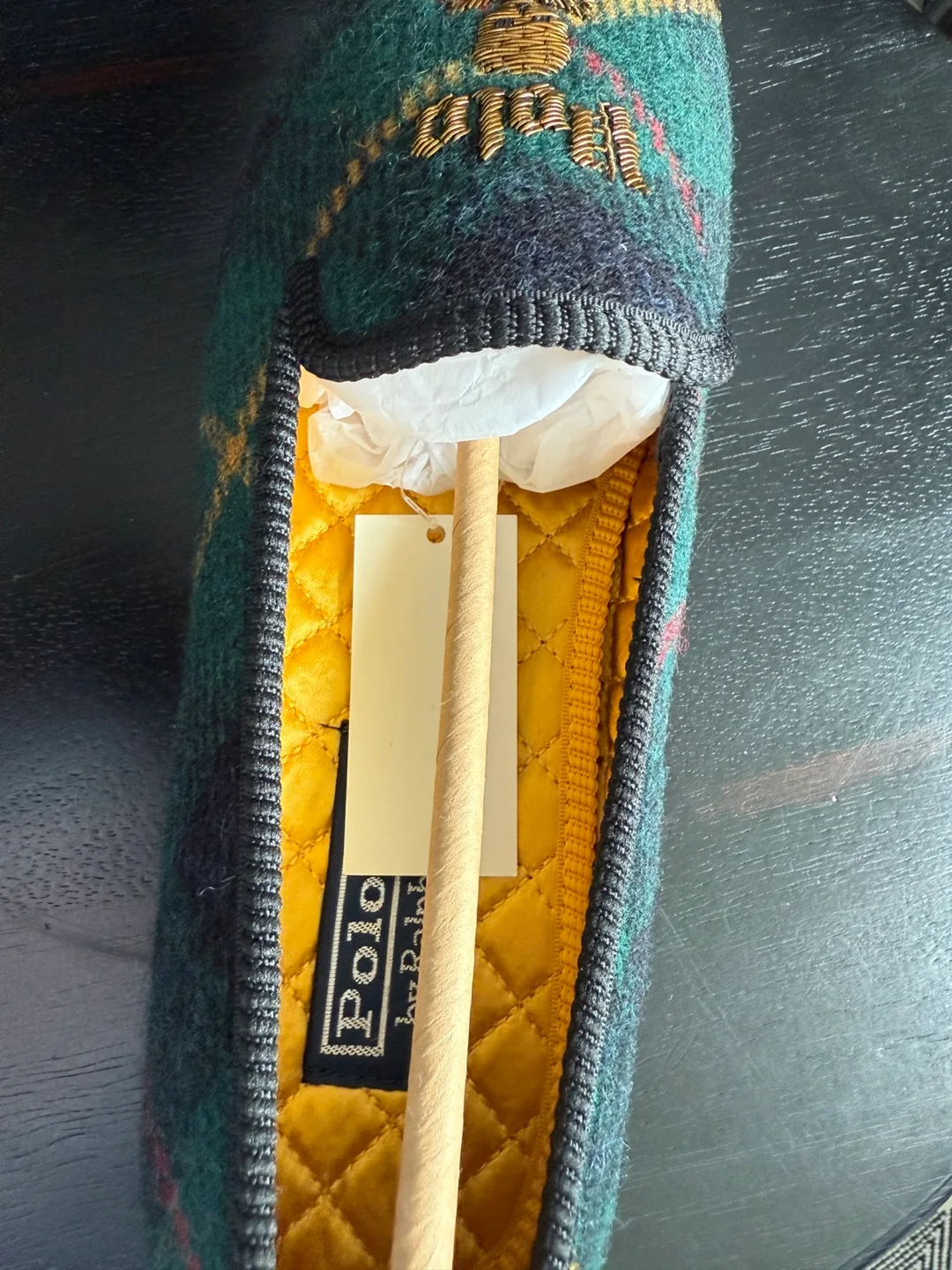 Polo Ralph Lauren Men's Green Plaid Skull Slippers image indicator(3)