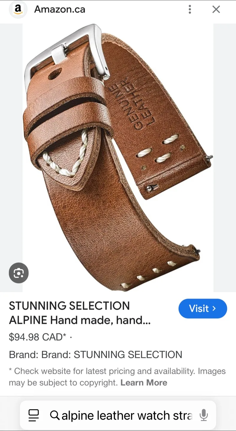 Alpine 308 Brown Vintage Watch Strap 20mm image indicator(5)