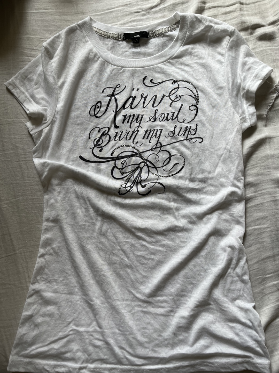 White T-Shirt with Angel Wings - photo 2
