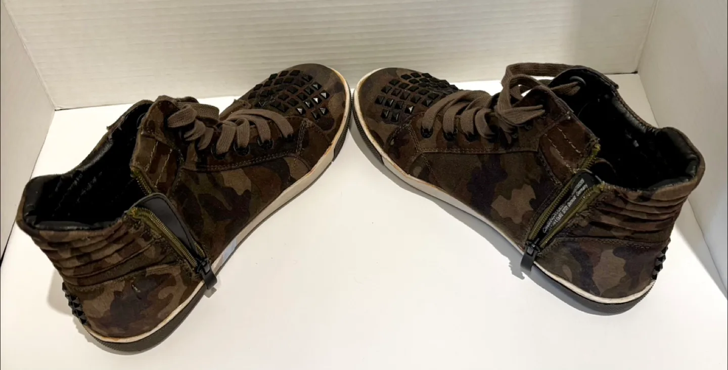 Womens Marco Tozzi Designer  Camo Side Zip High Tops SZ 9 image indicator(7)