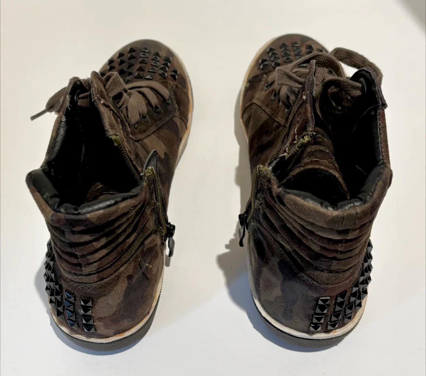 Womens Marco Tozzi Designer  Camo Side Zip High Tops SZ 9 image indicator(6)