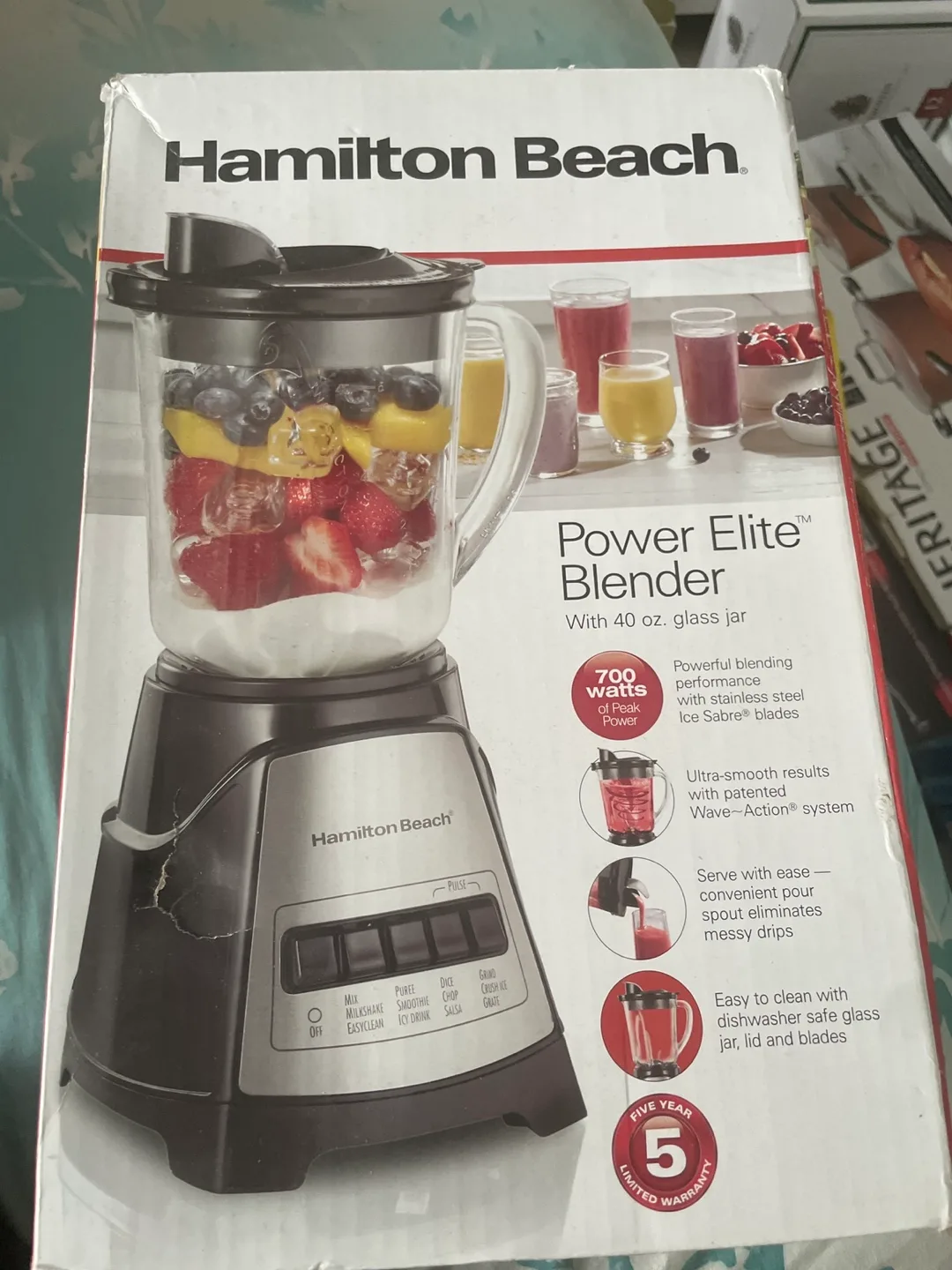 Hamilton Beach Power Elite Blender - 40 oz Glass Jar thumbnail