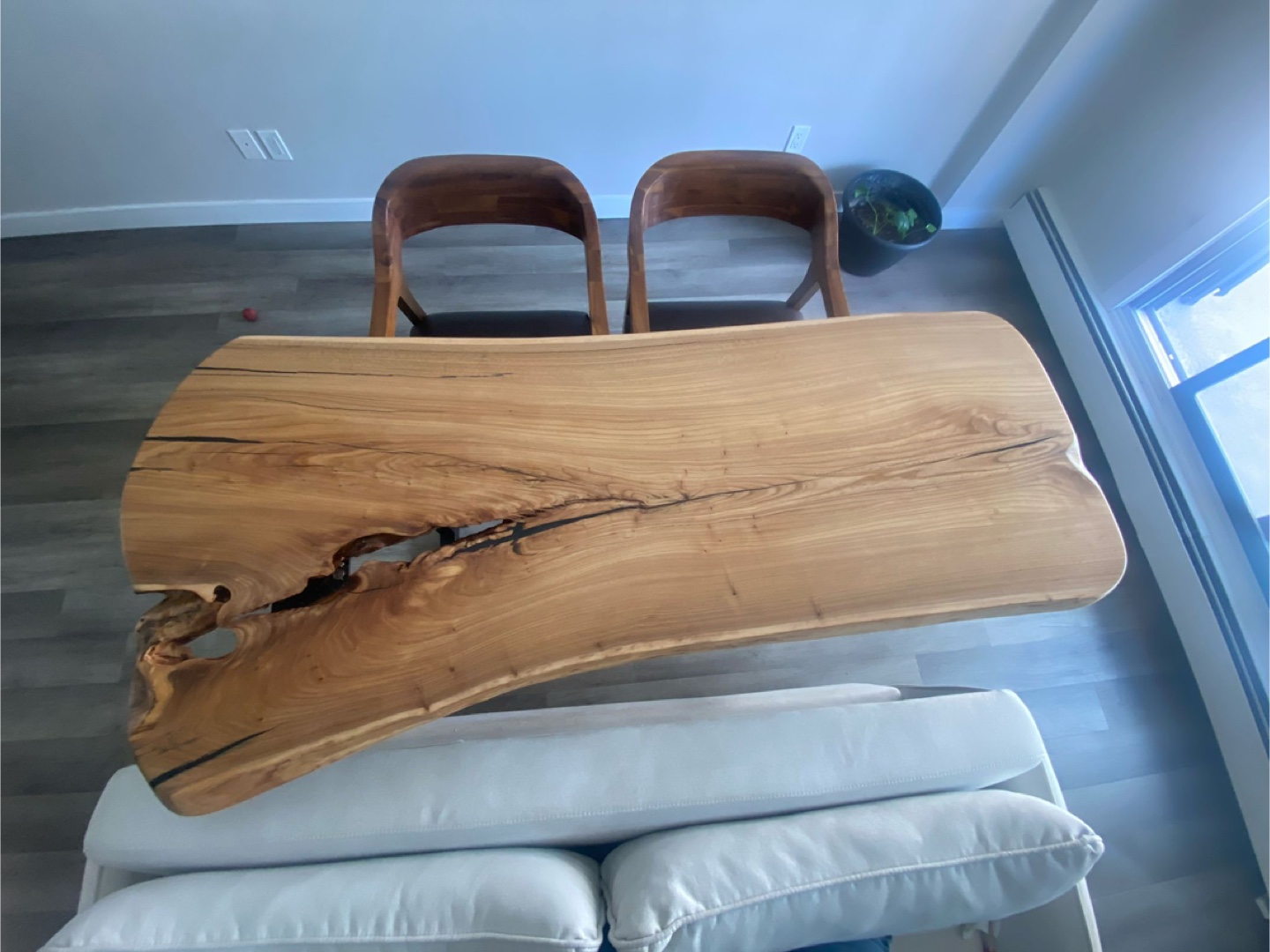 Live Edge Dining Table with Two Stools - photo 2