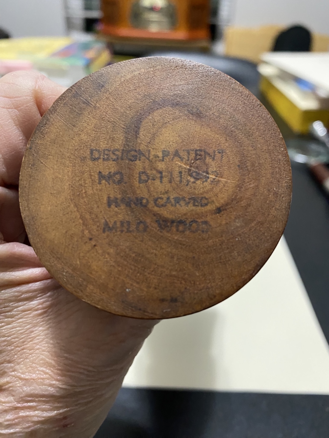 Vintage Hand Carved Wooden Perfume Bottle - photo 3