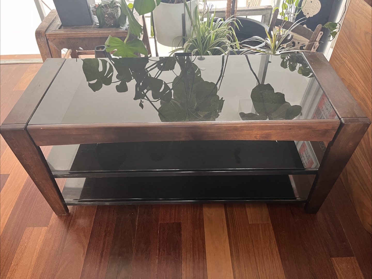 Wood and Glass Media Console - photo 2